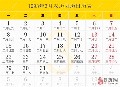 1993年农历|1993年日历表,1993年农历阳历表